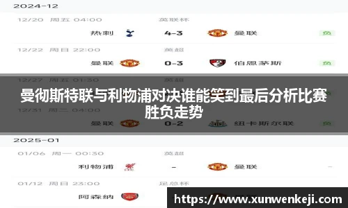 曼彻斯特联与利物浦对决谁能笑到最后分析比赛胜负走势